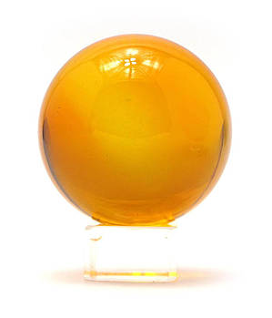Куля кришталева на підставці жовтогарячий (6 см)