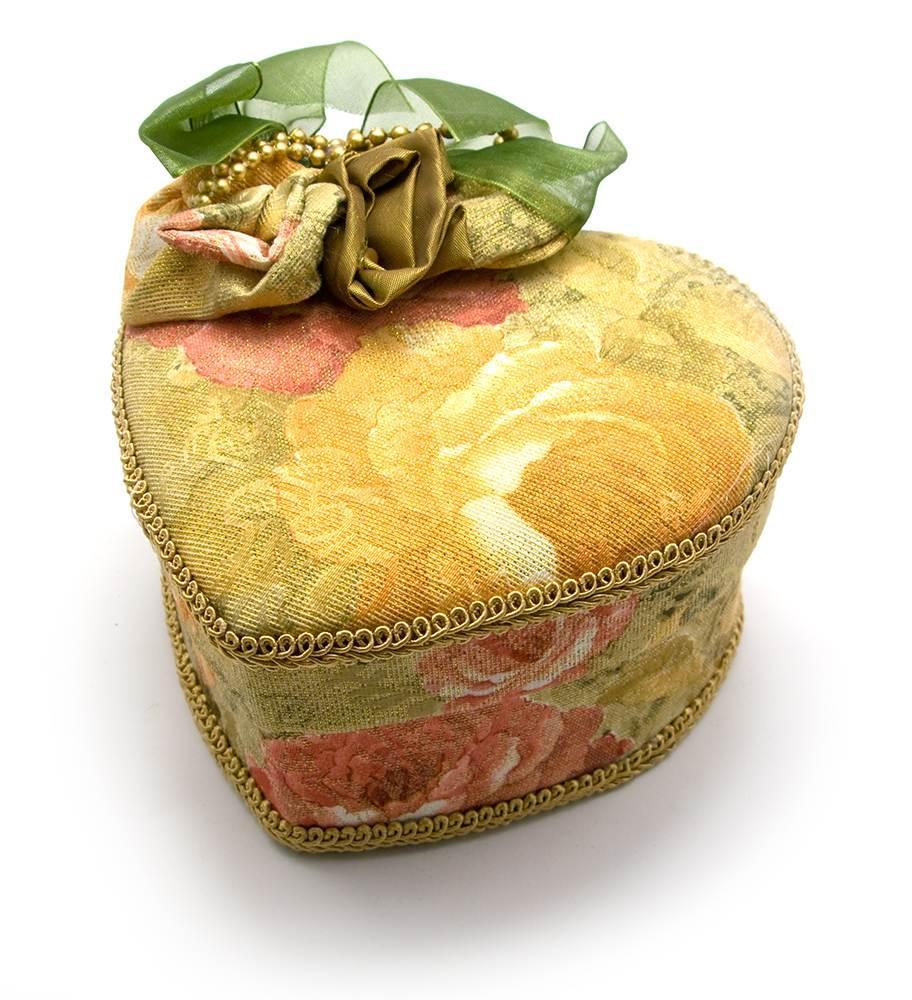 Шкатулка тканина "Серце" (14х13х10,5 см), фото 1