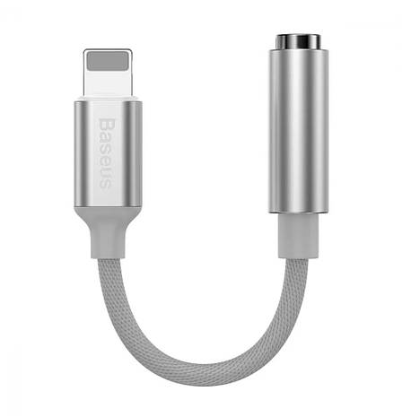 Перехідник Baseus Lightning - AUX (jack to 3.5mm) Headphone Jack Adapter Сріблястий (CALL3-02), фото 1