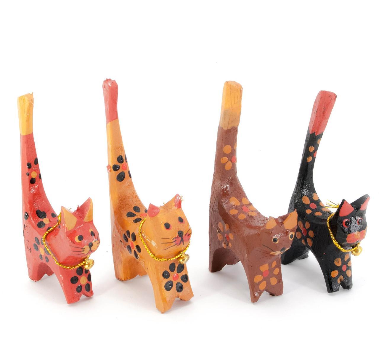 Набір дерев’яних котиків-органайзерів для кілець з Індонезії, 11 см, фото 1