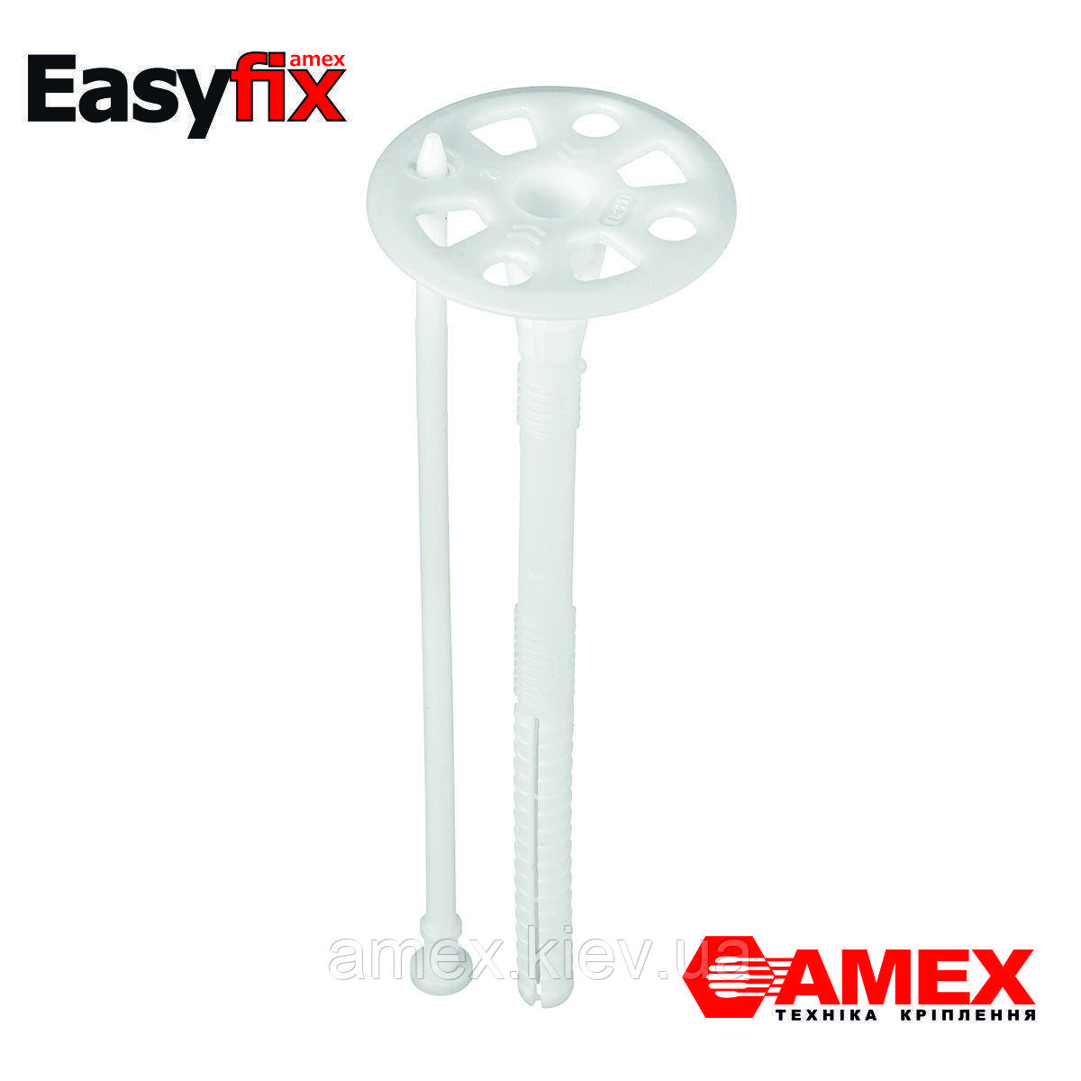 Дюбель для пінопласту з пластиковим стержнем AMEX LZK-P EasyFix 10х100, 100шт.