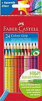 Кольорові акварельні олівці Faber-Castell Colour Grip, 24 кольори, тригранні, карт. коробка