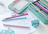 Кольорові олівці Faber-Castell Grip Sparkle, 20 кольорів, тригранні, метал. коробка + точилка, фото 8