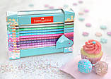 Кольорові олівці Faber-Castell Grip Sparkle, 20 кольорів, тригранні, метал. коробка + точилка, фото 11