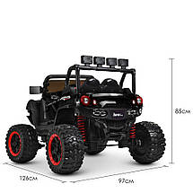 Дитячий електромобіль Багі (4 мотори, USB, MP3,SD) Джип Bambi M 3804EBLR-2-3 Чорний, фото 4