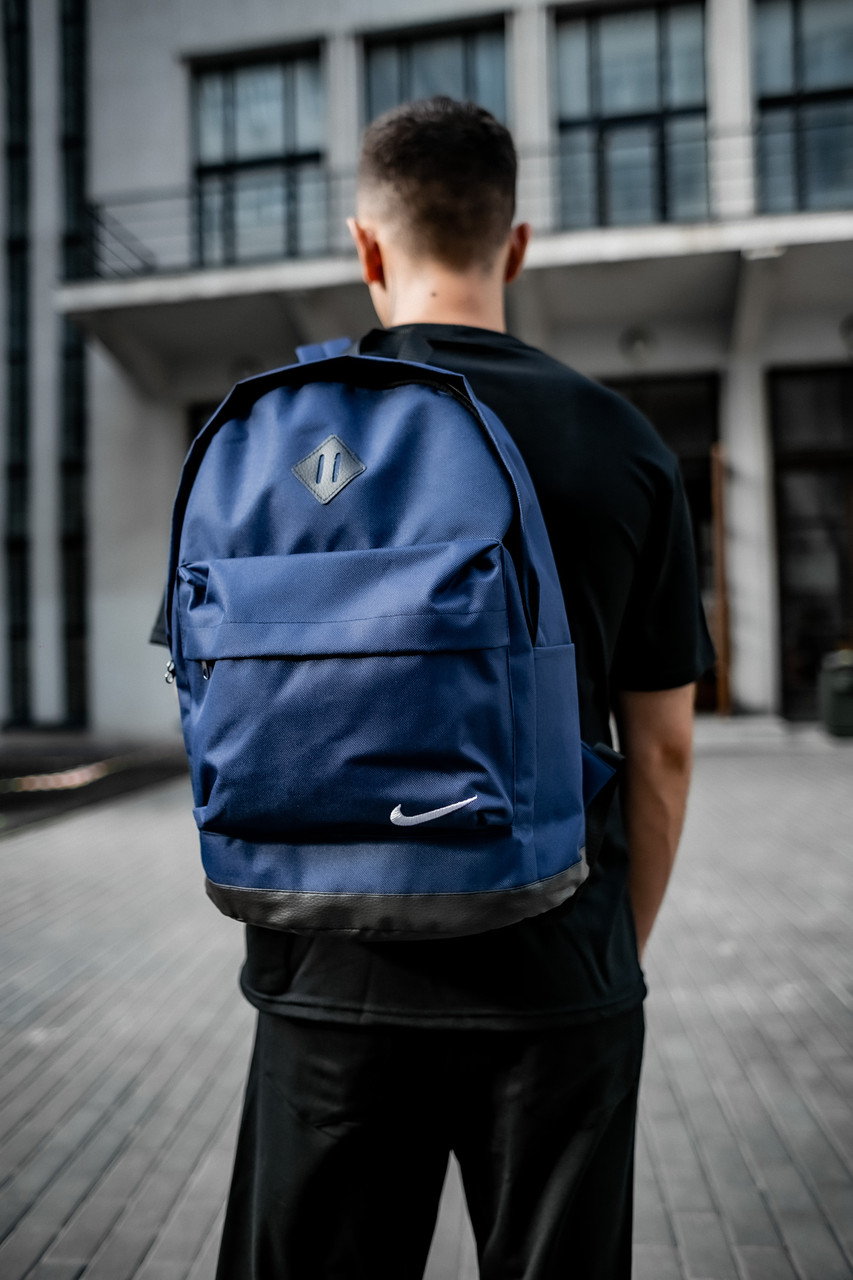 Рюкзак міський спортивний Nike Cl чоловічий темно-синій портфель тканинний молодіжний сумка найк