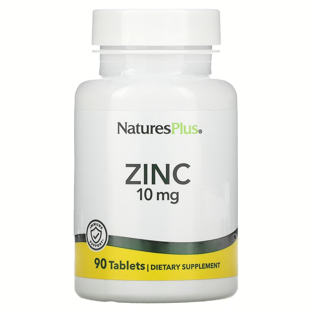 Цинк, Zinc, Nature's Plus, 10 мг, 90 таблеток