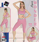 Комплект жіночий 2-ка топік + лосини спорт якість котон S-M/L-XL Туреччина 0101