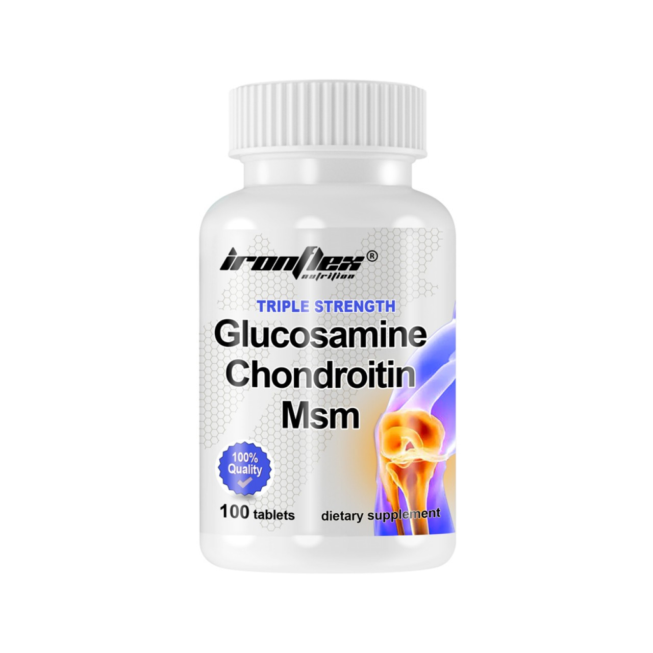 Глюкозамін хондроїтин МСМ IronFlex Triple Strength Glucosamine Chondroitin MSM 100 таблеток