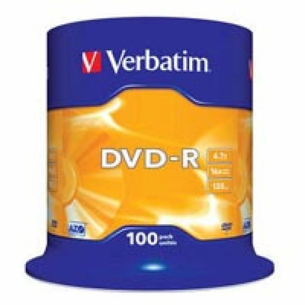 Диск Verbatim DVD-R AZO 4.7 GB 16X MATT SILVER SURFACE Cake/100