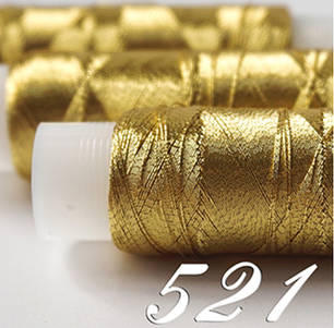 Нитки люрекс ЛР40 металізовані для вишивки №521 Gold, фото 1