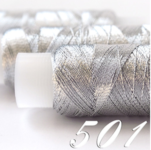 Нитки люрекс ЛР40 металізовані для вишивки №501 Silver