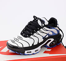 Кросівки N*KE Air Max TN "Білий чорний блакитний" р.42-45