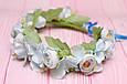 Вінок для волосся / віночок на голову з квітами світло-блакитний 581, фото 3