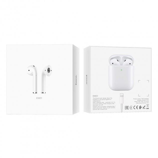 Навушники безпровідні TWS (Bluetooth) Hoco EW01 Plus White