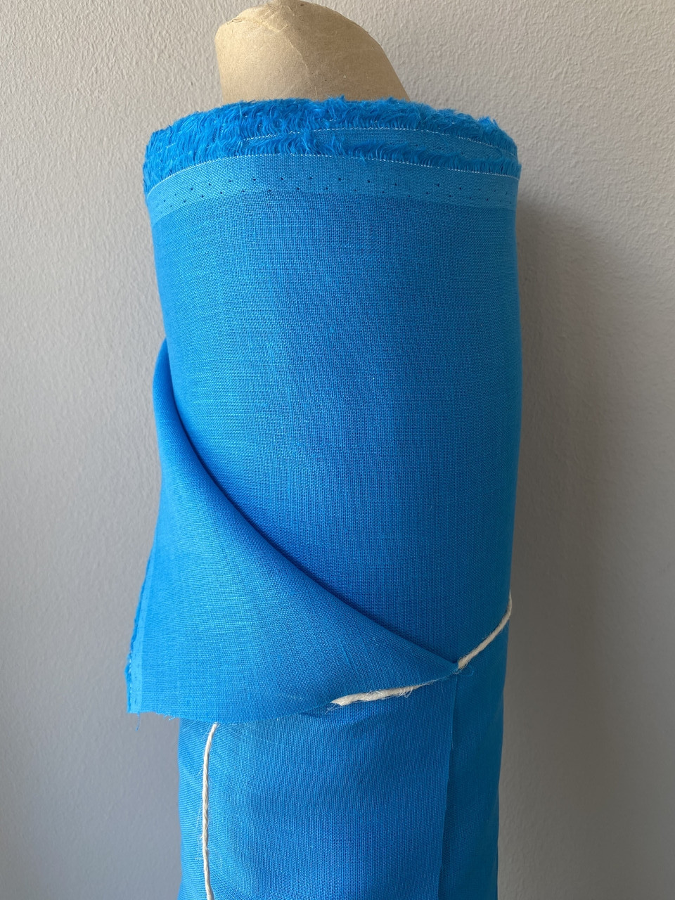 Блакитна лляна тканина, колір 1205