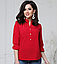 Блузка-сорочка жіноча великих розмірів 50/52 з довгим рукавом, бірюзова, біла, червона, бежева, чорна, фото 6