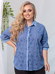 Жіноча сорочка з батисту, великі розміри 50/52, 54/56, у різних кольорах