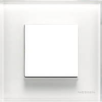 Рамка 1 пост ABB Zenit белое стекло N2271 CB