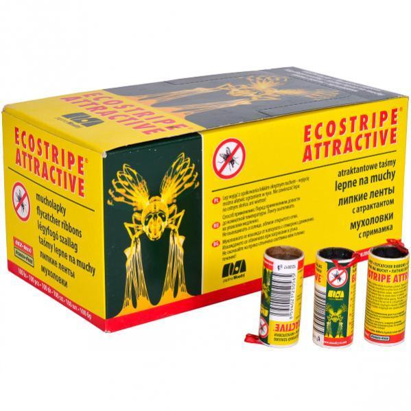 Високоефективна липка стрічка від мух "ECOSTRIPE ATTRACTIVE", 100 шт./пач.