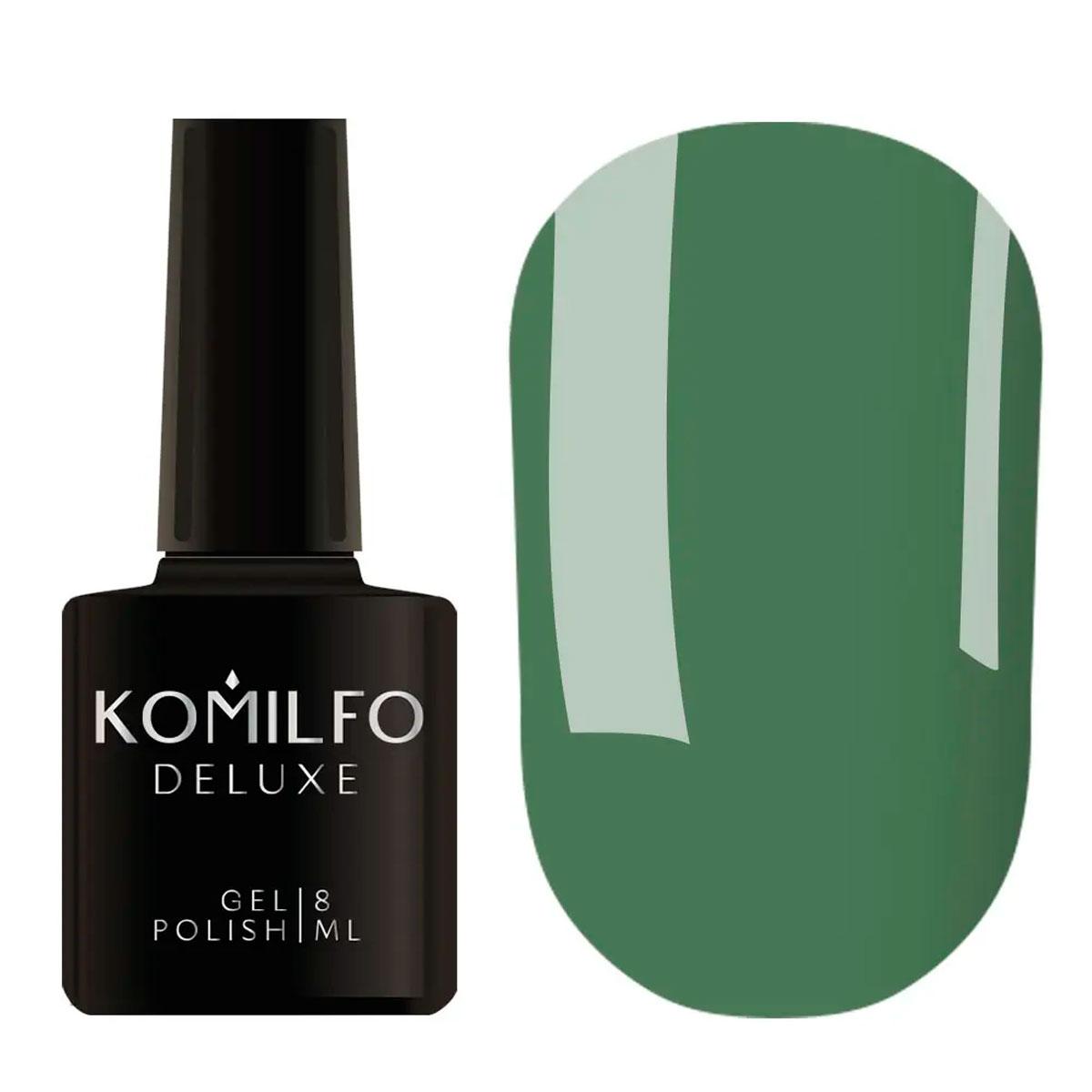 Гель-лак Komilfo Deluxe Series №D218 (приглушений зеленувато-бірюзовий, емаль), 8 мл