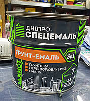 Грунтовка-эмаль защитная Днипро спецэмаль, 2.5кг, цвет хаки