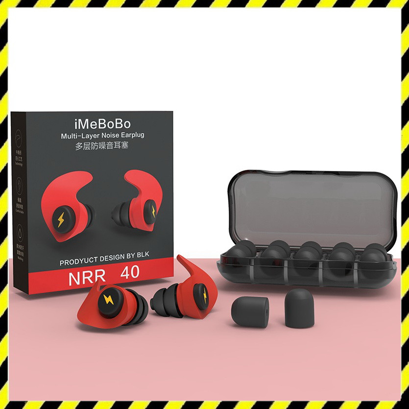Тактичні беруші пасивні для стрільби SafeGuard BLK-001 Red + 5 пар вкладишів (iMeBoBo)