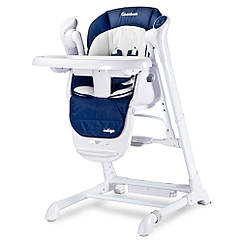 Крісло-качалка + стільчик для годування Caretero INDIGO Navy 2в1 з регульованою висотою та м'якою обивкою