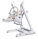 Крісло-гойдалка + стільчик для годування Caretero INDIGO Beige, фото 4