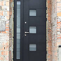 Двері вхідні металеві з віконечком серії "- ПОЛІМЕР"