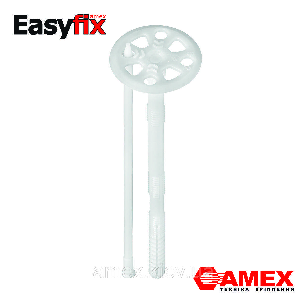 Дюбель-парасолька, термодюбель з пластиковим цвяхом AMEX LI-P EasyFix 10х200, 50шт.