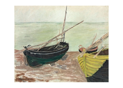 Открытка Claude Monet - Study of Boats on the Beach at Etretat, 1885