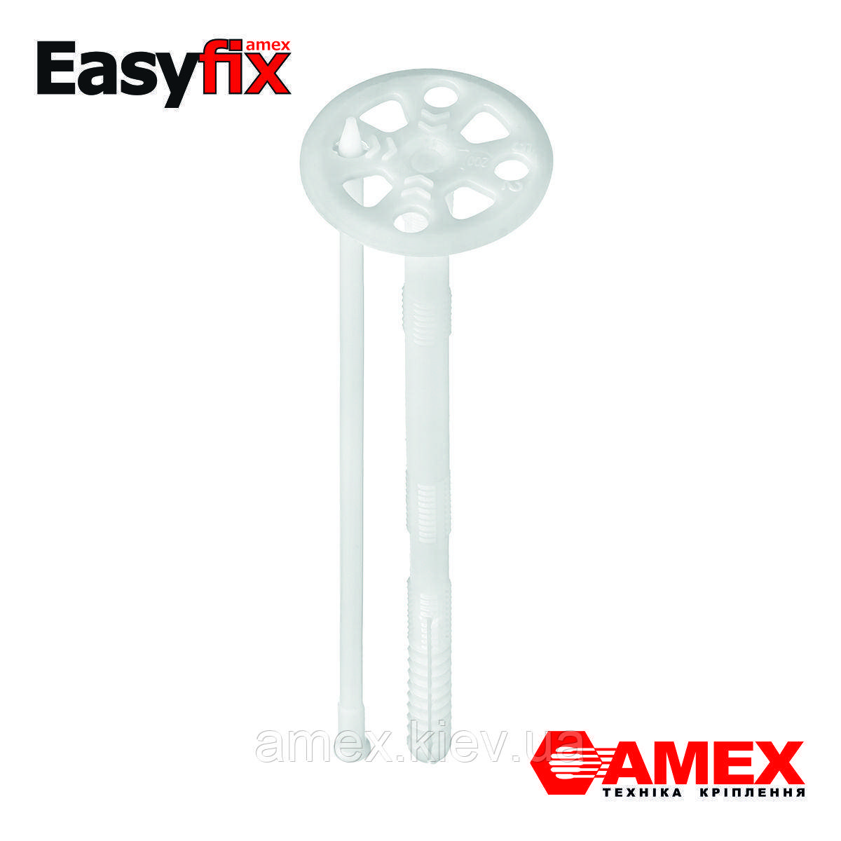 Дюбель-парасолька, термодюбель з пластиковим стержнем AMEX LI-P EasyFix 10х110, 100шт.