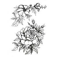 Тату tattoo тимчасове тату наклейка на тіло одноразове літо троянда