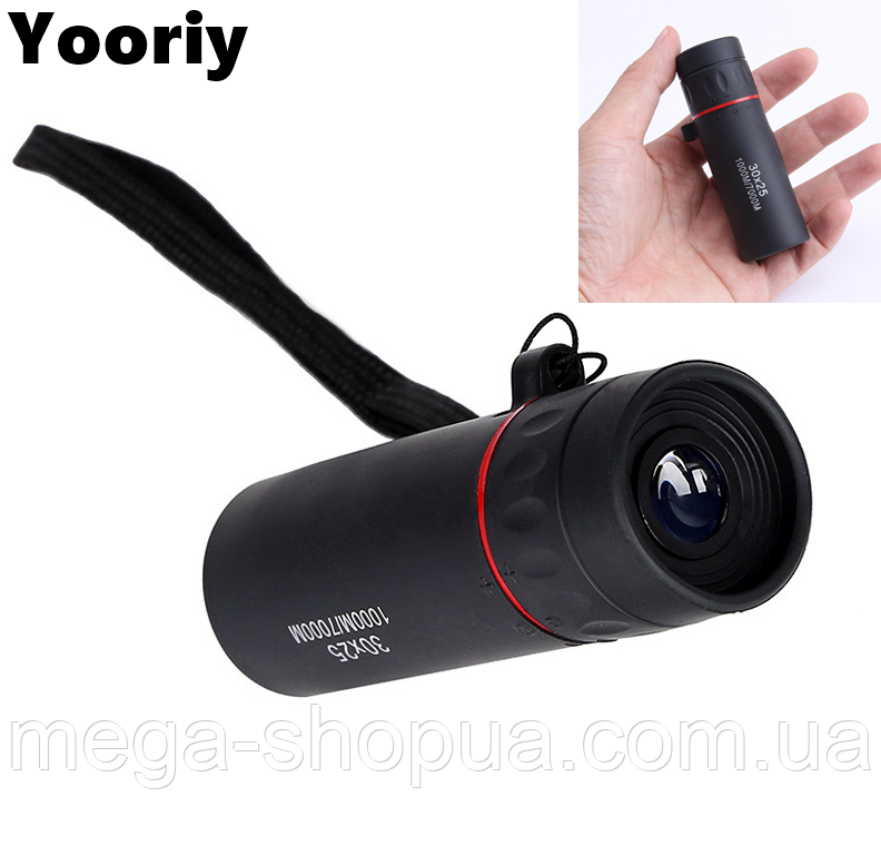 Компактний мінімолекуляр, монокль Yooriy 30x25. Підзорна труба бінокль- телескоп для полювання риболовлі спостереження, фото 1