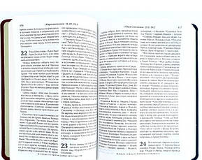 Біблія Сучасний переклад 15х22 см Синьо-бордова Шкірозамінник Без замочка Без індексів, фото 3