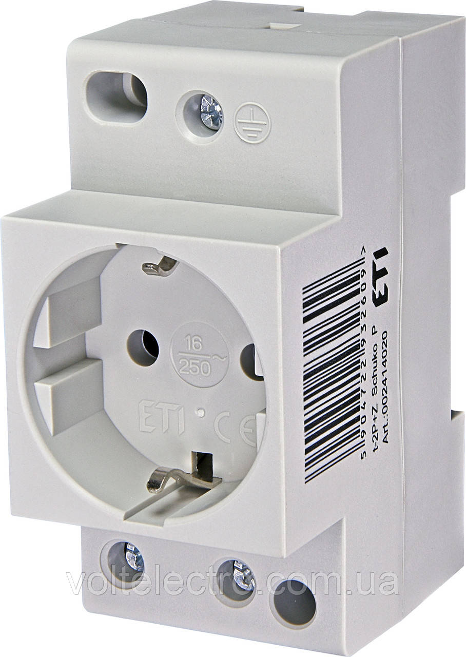 Розетка на DIN-рейку 2P+Z 16A/230V ETI 2414020