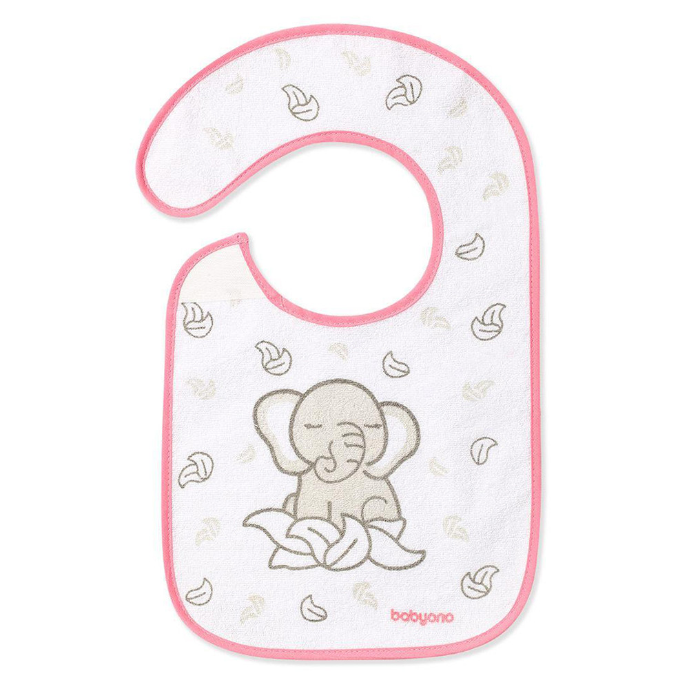 Нагрудник махровий "Спробую нове. Слоненя" (6м +) BabyOno (5901435407622)
