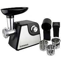М'ясорубка електрична GRUNHELM AMG180SS 1800 Вт 2 решітки, Насадка для ковбаси і фарша, Барабан для шинковки