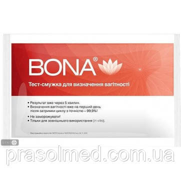 Тест-смужка для визначення вагітності  "BONA" 1шт.