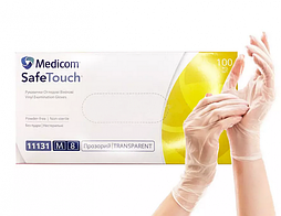 Рукавички вінілові Medicom SafeTouch M Прозорі 100 шт.