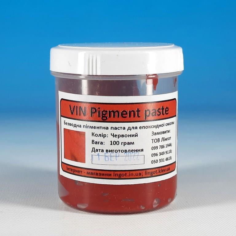 VIN Pigment paste-Безводна пігментна паста для епоксидної смоли-Червона 100 грам