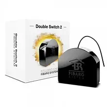 Реле Fibaro Double Switch 2 Black розумне, Z-Wave, 230V, макс. 10А (6.5А на канал), 1.5кВт