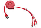 Зарядний кабель 3в1 Hoco U50 2А microUSB+Lightning+Type-C 1 метр Червоний, фото 4