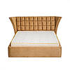 Ліжко двоспальне з м'яким узголів'ям MeBelle ASSAI 180х200 см з ламеллю, кава з молоком коричневий велюр, фото 2