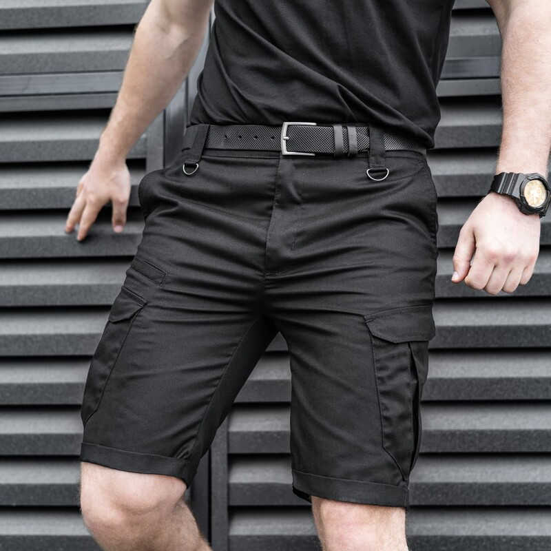 Чоловічі тактичні шорти кольору чорні Pobedov "Tactical"