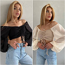 Жіноча базовий топ трикотаж рубчик розміри норма