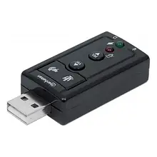 Звукова карта Manhattan Hi-Speed USB 3D 7.1 Black (152341) зовнішня
