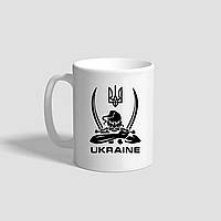 Білий кухоль (чашка) з національною символікою "Козак Ukraine"