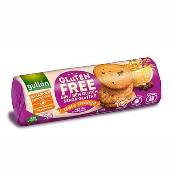 Печиво GULLON, без глютену, вівсяне з апельсином, 180 г